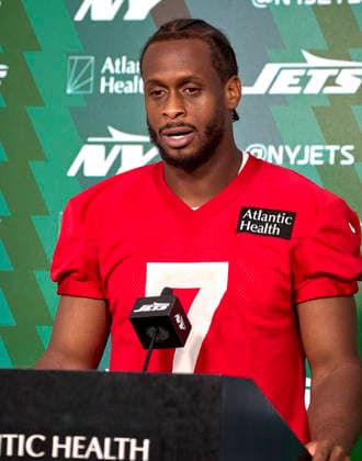 New York Jets quarterback Geno Smith (7) during press conference, PK, Pressekonferenz after minicamp at the Atlantic Health Jets Training Center, Florham Park, New Jersey on Tuesday June 16, 2026. CSM Florham Park United States - ZUMAc04_ 20260616_zma_c04_186 Copyright: xDuncanxWilliamsx