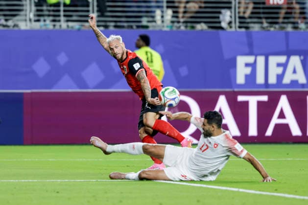 SOCCER - FIFA World Cup, WM, Weltmeisterschaft, Fussball 2026 SANTA CLARA,CALIFORNIA,USA,17.JUN.26 - SOCCER - FIFA World Cup 2026, group stage, Austria vs Jordan. Image shows Marko Arnautovic (AUT) and Saleem Obaid (JOR).  GEPAxpictures xArminxRauthner