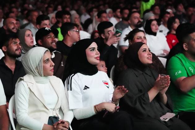 Iraqi football fans gather to watch Iraq v Norway World Cup match BAGHDAD, IRAQ - JUNE 17: Iraqi football fans gather around a giant screen set up in the garden of Al-Karkh Sports Club to watch their national team, Nationalteam face Norway in the 2026 FIFA World Cup, WM, Weltmeisterschaft, Fussball in the capital Baghdad, Iraq, on June 17, 2026. Murtadha Al-Sudani Anadolu Baghdad Iraq. Editorial use only. Please get in touch for any other usage.  Copyright: x2026xAnadoluxMurtadhaxAl-Sudanix
