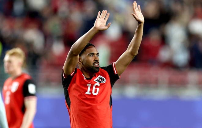 FIFA World Cup, WM, Weltmeisterschaft, Fussball 2026 - Group J - Austria vs Jordan Phillip Mwene of Austria waves to fans after the FIFA World Cup 2026 group stage match Austria against Jordan, in San Francisco, USA, 16 June 2026. Austria won 3-1. SAN FRANCISCO United States  Copyright: xBENJAMINxFANJOYx