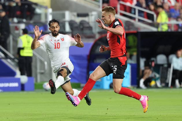 SOCCER - FIFA World Cup, WM, Weltmeisterschaft, Fussball 2026 SANTA CLARA,CALIFORNIA,USA,17.JUN.26 - SOCCER - FIFA World Cup 2026, group stage, Austria vs Jordan. Image shows Mousa Altamari (JOR) and Philipp Lienhart (AUT).  GEPAxpictures xStevenxDinberg