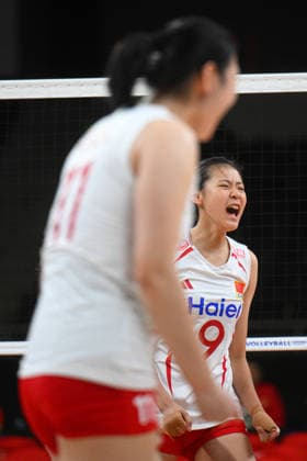Germany v China - FIVB Women s Volleyball Nations League ANKARA, TURKIYE - JUNE 17: Wang A. Q. (9) of China celebrates during the 2026 FIVB Women s Volleyball Nations League second stage match between Germany and China at the Ankara Sports Hall, in Ankara, Turkiye, on June 17, 2026. Akin Celiktas Anadolu Ankara Turkey. Editorial use only. Please get in touch for any other usage.  Copyright: x2026xAnadoluxAkinxCeliktasx