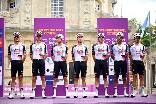 Baloise Belgium Tour 2026 Stage 1 SCHERPENHEUVEN-ZICHEM, BELGIUM - JUNE 17 : team UAE Team Emirates - XRG during stage 1 of the 95th edition of Baloise Tour of Belgium an UCI ProSeries 2.Pro cycling road race stage for Men Elite of 187.9 km with start in Scherpenheuven-Zichem and finish in Scherpenheuven-Zichem on June 17, 2026 in Scherpenheuven-Zichem, Belgium, 17 06 2026 ( Motordriver Stephan Boone - Scherpenheuven-Zichem Belgium  Copyright: xTomasxSiskx