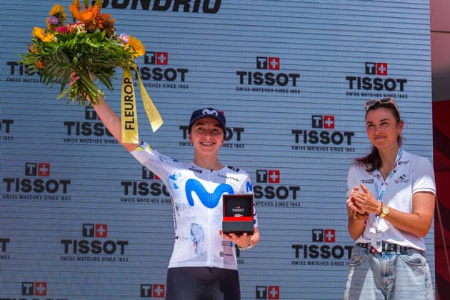 SONDRIO, ITALY, JUNE 17 — Liane Lippert, No. 4 of the Movistar Team, on June 16, 2026, in Sondrio, Italy,detected_source_language Copyright: xJustPictures.ch PascalxvonxBürenx jp-en-EuSpIm-Pavo_Fotografie-04219