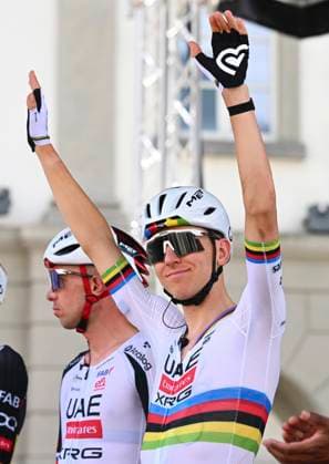 Tour de Suisse 2026 Stage 1 SONDRIO, ITALY - JUNE 17 : Pogacar Tadej (SLO) of UAE Team Emirates - XRG during stage 1 of the 89th edition of Tour de Suisse an UCI World Tour 2.UWT cycling road race stage for Men Elite of 144 km with start in Sondrio and finish in Sondrio on June 17, 2026 in Sondrio, Italy, 17 06 2026 ( Motordriver Guy De Vuyst - Sondrio Italy  Copyright: xVincentxKalutx