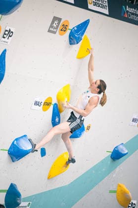 June 17, 2026 Climbing Bouldering World Climbing Series Innsbruck 2026 Womens Qualifying Round Katja Kadic SLO Innsbruck Climbing Center Innsbruck Austria,detected_source_language