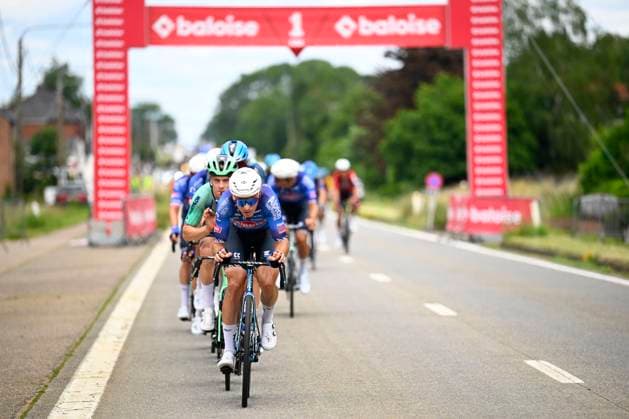Baloise Belgium Tour 2026 Stage 1 SCHERPENHEUVEN-ZICHEM, BELGIUM - JUNE 17 : rider of team Alpecin-Premier Tech leading the peloton during stage 1 of the 95th edition of Baloise Tour of Belgium an UCI ProSeries 2.Pro cycling road race stage for Men Elite of 187.9 km with start in Scherpenheuven-Zichem and finish in Scherpenheuven-Zichem on June 17, 2026 in Scherpenheuven-Zichem, Belgium, 17 06 2026 ( Motordriver Stephan Boone - Scherpenheuven-Zichem Belgium  Copyright: xTomasxSiskx
