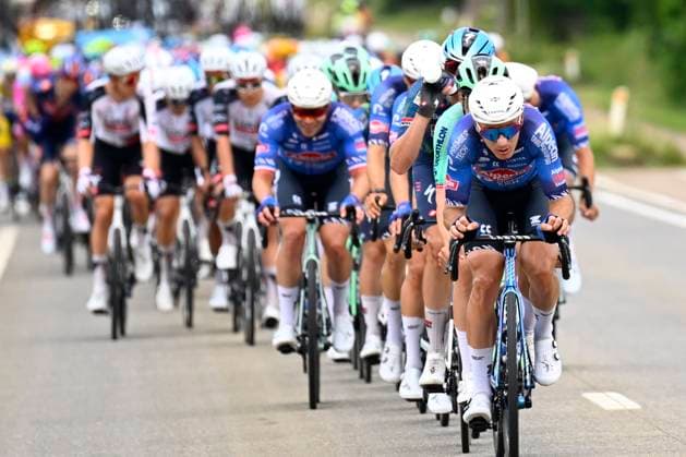 Baloise Belgium Tour 2026 Stage 1 SCHERPENHEUVEN-ZICHEM, BELGIUM - JUNE 17 : rider of team Alpecin-Premier Tech leading the peloton during stage 1 of the 95th edition of Baloise Tour of Belgium an UCI ProSeries 2.Pro cycling road race stage for Men Elite of 187.9 km with start in Scherpenheuven-Zichem and finish in Scherpenheuven-Zichem on June 17, 2026 in Scherpenheuven-Zichem, Belgium, 17 06 2026 ( Motordriver Stephan Boone - Scherpenheuven-Zichem Belgium  Copyright: xTomasxSiskx