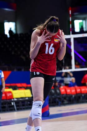 Germany v China - Volleyball Nations League 2026 Ankara Stage Anastasia Cekulaev, number 16, reacts during the FIVB Volleyball Nations League (VNL) match between Germany and China at the Ankara Arena in Ankara, Turkey, on June 17, 2026. Ankara Turkey  Copyright: xÃ‡aÄülarxOskayx originalFilename:oskay-volleyba260617_npjdJ.jpg