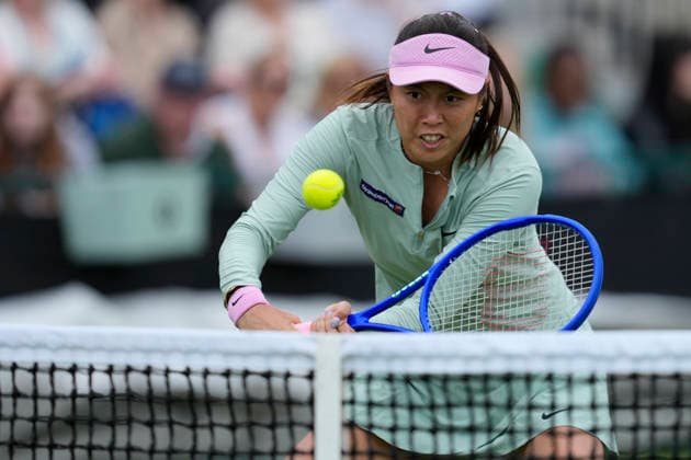 Lexus Nottingham Open - Day Three Han-Ching Chan competes in a Round of 32 singles match at the 2026 Lexus Nottingham Open Women s tennis tournament at the Nottingham Tennis Centre in Nottingham, England, on June 17, 2026. Nottingham Great Britain United Kingdom  Copyright: xOwenxHammondx originalFilename:hammond-2026lexu260617_np6We.jpg