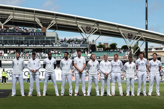 England v New Zealand - 2nd Rothesay Test Match: Day One England team lineup, Mannschaftsbild, Totale during the 2nd Rothesay Test Match Day 1 between England and New Zealand at The Kia Oval in London, United Kingdom, on June 17, 2026. London London United Kingdom  Copyright: xNewsxImagesx originalFilename:cosgrove-2ndrothe260617_np26l.jpg