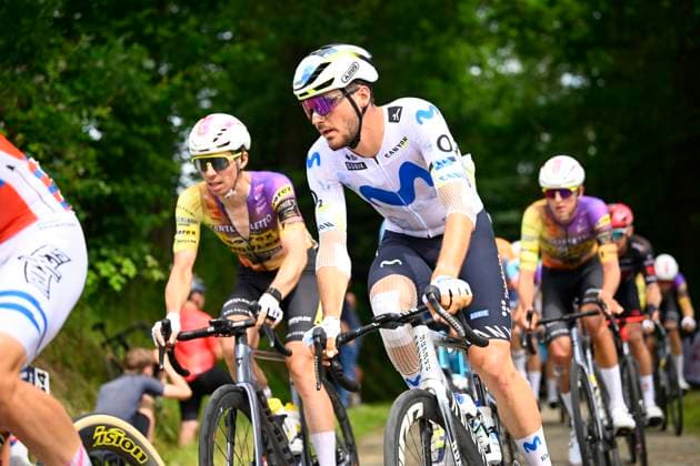 Baloise Belgium Tour 2026 Stage 1 SCHERPENHEUVEN-ZICHEM, BELGIUM - JUNE 17 : Moro Manlio (ITA) of Movistar Team during stage 1 of the 95th edition of Baloise Tour of Belgium an UCI ProSeries 2.Pro cycling road race stage for Men Elite of 187.9 km with start in Scherpenheuven-Zichem and finish in Scherpenheuven-Zichem on June 17, 2026 in Scherpenheuven-Zichem, Belgium, 17 06 2026 ( Motordriver Stephan Boone - Scherpenheuven-Zichem Belgium  Copyright: xTomasxSiskx