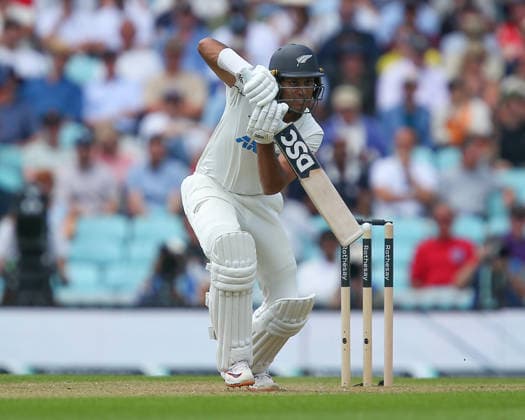 LONDON, ENGLAND - JUNE 17: Rachin Ravindra of New Zealand bats during day 1 of the 2nd Rothesay Test Match between England and New Zealand at The Kia Oval on June 17, 2026 in London, England.  Copyright: xJayxPatel SPPx Sportspressphoto_SPR168325
