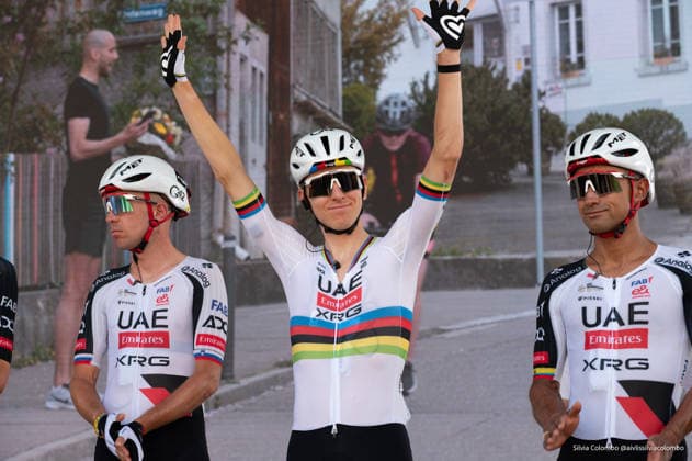 CYCLING - Road cycling, Rad, Radsport, Strasse - Tour de Suisse Photo by IPA ABACAPRESS.COM85785920 - Tadej Pogacar (UAE Team Emirates XRG) during the first stage of the 2026 Tour de Suisse, starting in Sondrio, Italy, on June 17, 2026 Stage 1 - Sondrio-Sondrio Italy  Copyright: xIPAxSport ABACAx