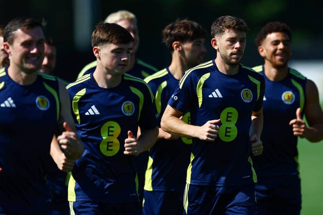 Scotland players during a training session Scotland Training and press conference, PK, Pressekonferenz 2026 FIFA World Cup, WM, Weltmeisterschaft, Fussball Football, Atrium Health Performance Park, Charlotte, USA - 17 Jun 2026Charlotte Atrium Health Performance Park United States of America EDITORIAL USE ONLY No use with unauthorised audio, video, data, fixture lists, club league logos or live services. Online in-match use limited to 120 images, no video emulation. No use in betting, games or single club league player publications.  Copyright: xMichaelxZemanek Shutterstockx 16928927b