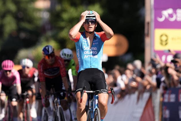 Italy s Matteo Fiorin of Solme Olmo Arvedi stage winner during Stage 4 of the Giro Next Gen 2026, from Matera to Corato (Molino Casillo), Italy, Wednesday, June 17, 2026.  Copyright: xMassimoxPaolone LaPressex