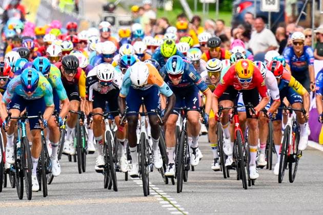 Baloise Belgium Tour 2026 Stage 1 SCHERPENHEUVEN-ZICHEM, BELGIUM - JUNE 17 : Girmay Biniam (ERI) of NSN Cycling Team in the final sprint during stage 1 of the 95th edition of Baloise Tour of Belgium an UCI ProSeries 2.Pro cycling road race stage for Men Elite of 187.9 km with start in Scherpenheuven-Zichem and finish in Scherpenheuven-Zichem on June 17, 2026 in Scherpenheuven-Zichem, Belgium, 17 06 2026 ( Motordriver Stephan Boone - Scherpenheuven-Zichem Belgium  Copyright: xTomasxSiskx