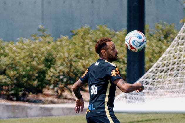 Treino da Seleção Brasileira NOVA JERSEY, NJ - 17.06.2026: TREINO DA SELEcaO BRASILEIRA - Neymar Jr. returns to training with the group during a training session of the Brazilian national team, Nationalteam at the New York Red Bulls training center in Morristown, New Jersey, United States. The Brazilian national team faces Haiti on Friday in the second round of Group C of the 2026 FIFA World Cup, WM, Weltmeisterschaft, Fussball (Photo: Marcelo Machado de Melo Fotoarena) x2963806x  MarceloxMachadoxdexMelo