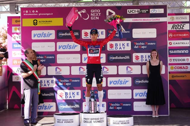 taly s Davide Donati of Red Bull - Bora - Hansgrohe Rookies Red jersey during Stage 4 of the Giro Next Generation from Matera to Corato Italy, June 17, 2026  Copyright: xFabioxFerrari LaPressex