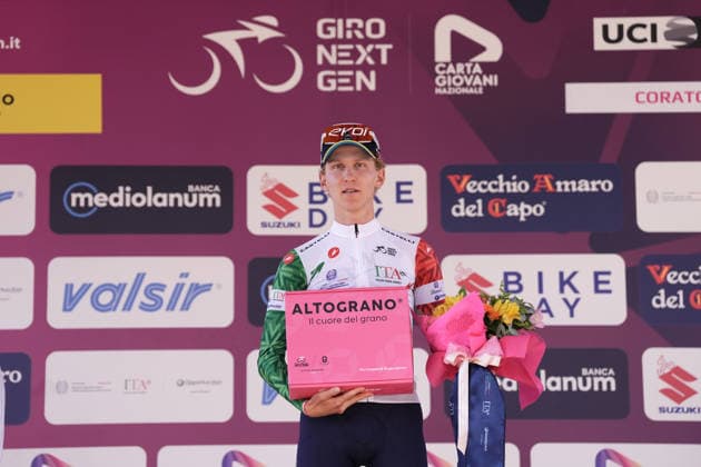 The tricolore jersey Italy s Simone Zanini of XDS Astana Development Team during Stage 4 of the Giro Next Gen 2026, from Matera to Corato (Molino Casillo), Italy, Wednesday, June 17, 2026.  Copyright: xMassimoxPaolone LaPressex