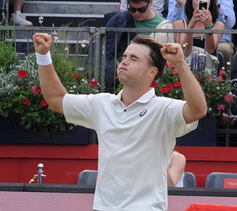 Tennis - HSBC Queen™s Club Championships - Men s ATP, Tennis Herren Tour 500 Tournament - Queen™s Club, London - Wednesday 17th June 2026 Men™s Singles, Second Round; Andy Murray Arena: Adrian Mannarino (FRA) vs. Arthur Fery (GBR) Arthur Fery celebrates winning match point COLORSPORT ANDREW COWIE 