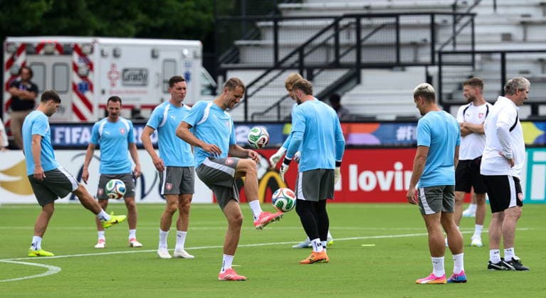 FIFA World Cup, WM, Weltmeisterschaft, Fussball 2026 - Czechia training session Czechia s national soccer players attend a training session in Kennesaw, Georgia, USA, 17 June 2026. Czechia will face South Africa on 18 June in a FIFA World Cup 2026 group A match. KENNESAW United States  Copyright: xRONALDxWITTEKx