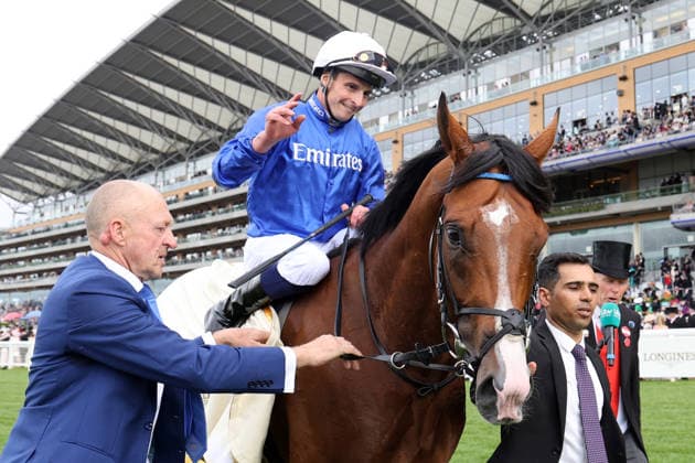 June 17, 2026, Ascot, Windsor, GBR Ombudsman, ridden by William Buick, after winning the Prince of Waless Stakes at Ascot Racecourse Horse, Jockey, Ombudsman, Buick, Victory 260617D575ROYAL ASCOT JPG,detected_source_language