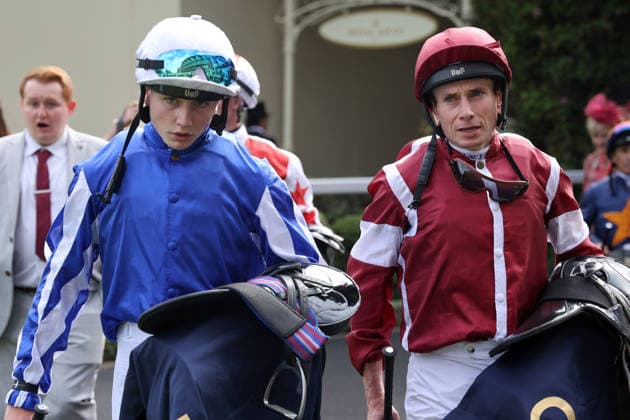 June 17, 2026, Ascot, Windsor, GBR Father and son together after a race Jockey Ryan Moore and his son Toby Moore at Ascot Racecourse Jockey, Moore, Portrait, Son, Father 260617D601ROYAL ASCOT JPG,detected_source_language