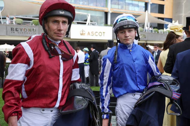 June 17, 2026, Ascot, Windsor, GBR Father and son together after a race Jockey Ryan Moore and his son Toby Moore at Ascot Racecourse Jockey, Moore, Portrait, Son, Father 260617D602ROYAL ASCOT JPG,detected_source_language
