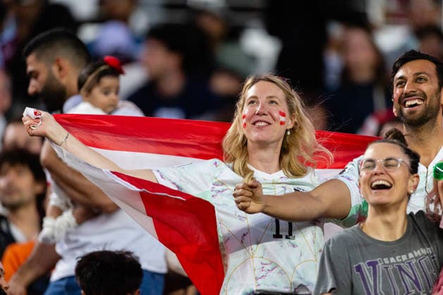 SANTA CLARA, CA - JUNE 16: Austria fans look on before the FIFA World Cup, WM, Weltmeisterschaft, Fussball 2026 Group J match between Austria and Jordan on June 16, 2026 at San Francisco Bay Area Stadium in Santa Clara, CA. (Photo by Matthew Huang Icon Sportswire) SOCCER: JUN 16 FIFA World Cup 26 Group J - Austria vs Jordan EDITORIAL USE ONLY Icon260616064