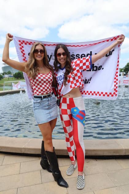 England v Croatia: Group L - FIFA World Cup, WM, Weltmeisterschaft, Fussball 2026 Croatian fans are seen in front of Dallas stadium ahead of the FIFA World Cup 2026 Group L match between England and Croatia at Dallas Stadium on June 17, 2026 in Dallas, Texas.  SanjinxStrukic PIXSELL