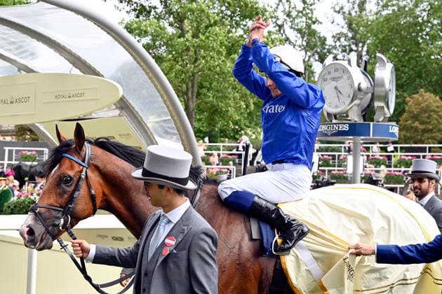 June 17, 2026, Ascot, Windsor, GBR Ombudsman, ridden by William Buick, after winning the Prince of Waless Stakes at Ascot Racecourse Horse, Jockey, Ombudsman, Buick, Victory 260617C910ROYAL ASCOT JPG,detected_source_language