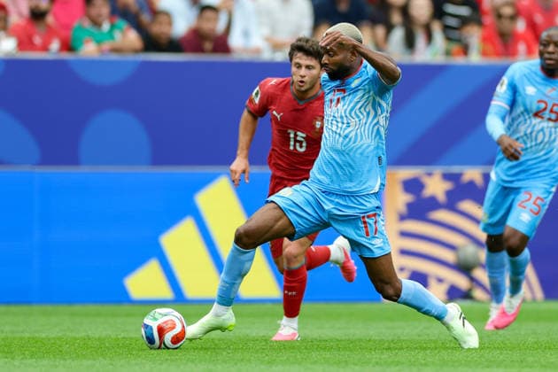 Cedric Bakambu of the Democratic Republic of the Congo controls the ball during the 2026 FIFA World Cup Group K match between Portugal and the Democratic Republic of the Congo at Houston Stadium on June 17, 2026, in Houston, United States. Photo by Torbjorn Tande, DeFodi Images,detected_source_language