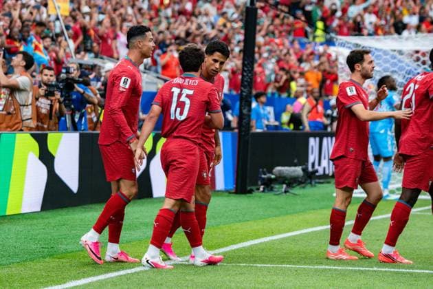 2026 FIFA World Cup, Group K, Match 1, Portugal vs. DR Congo, June 17, 2026, at NRG Stadium in Houston, Texas. Goal to make it 1–0 by João Neves, assisted by Cristiano Ronaldo, Pedro Neto, Tomás Araújo, and Renato Veiga. Cristiano Ronaldo,detected_source_language Copyright: xBahhoxKarax