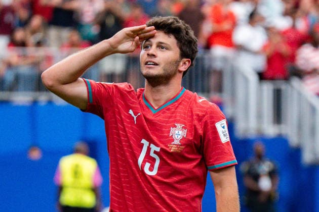 2026 FIFA World Cup, Group K, Match 1, Portugal vs. DR Congo, June 17, 2026, at NRG Stadium in Houston, Texas. Joao Neves scores the 1-0 goal; celebration,detected_source_language Copyright: xBahhoxKarax