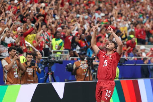 FIFA World Cup, WM, Weltmeisterschaft, Fussball 2026 - Group K - Portugal vs DR Congo Joao Neves of Portugal celebrates after scoring the 1-0 goal during the FIFA World Cup 2026 group stage match between Portugal and DR Congo, in Houston, Texas, USA, 17 June 2026. Houston United States  Copyright: xMIGUELxA.xLOPESx