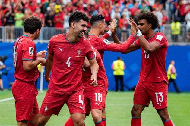 2026 FIFA World Cup, Group K, Match 1, Portugal vs. DR Congo, June 17, 2026, at NRG Stadium in Houston, Texas. Goal to make it 1–0 by João Neves, assisted by Cristiano Ronaldo, Pedro Neto, Tomás Araújo, and Renato Veiga. Cristiano Ronaldo,detected_source_language Copyright: xBahhoxKarax