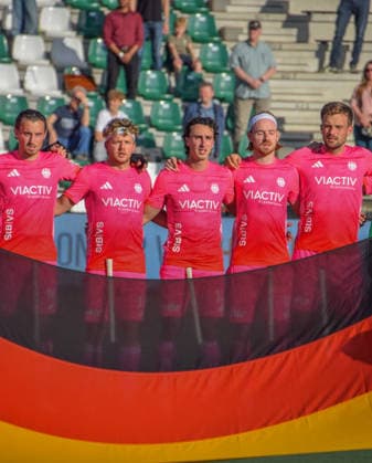 Team Germany during the national Anthem during the FIH Pro League game between India and Germany at HC Rotterdam stadion, Netherlands.  Copyright: xArnexvanxderxBenx xSPPx Sportspressphoto_SPR168618