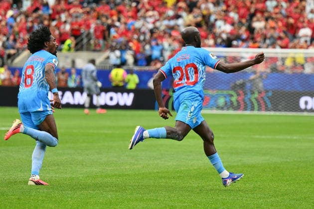 FIFA World Cup, WM, Weltmeisterschaft, Fussball 2026 - Group K - Portugal vs DR Congo Yoane Wissa (R) of DR Congo celebrates after scoring the 1-1 equalizer during the FIFA World Cup 2026 group stage match Portugal against Democratic Republic of Congo, in Houston, USA, 17 June 2026. HOUSTON United States  Copyright: xSAMxWASSONx