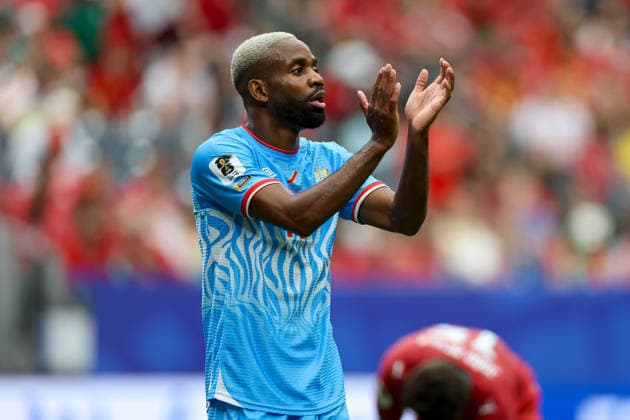 Cedric Bakambu of the Democratic Republic of the Congo gestures during the 2026 FIFA World Cup Group K match between Portugal and the Democratic Republic of the Congo at Houston Stadium on June 17, 2026, in Houston, United States. Photo by Torbjorn Tande, DeFodi Images,detected_source_language