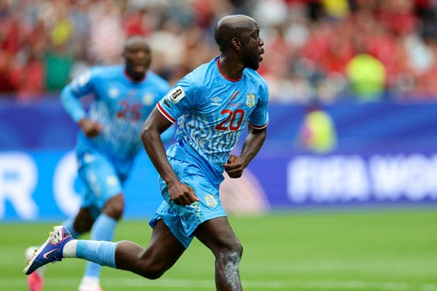 Yoane Wissa of the Democratic Republic of the Congo celebrates after scoring his teams first goal during the 2026 FIFA World Cup Group K match between Portugal and the Democratic Republic of the Congo at Houston Stadium on June 17, 2026, in Houston, United States. Photo by Torbjorn Tande, DeFodi Images,detected_source_language