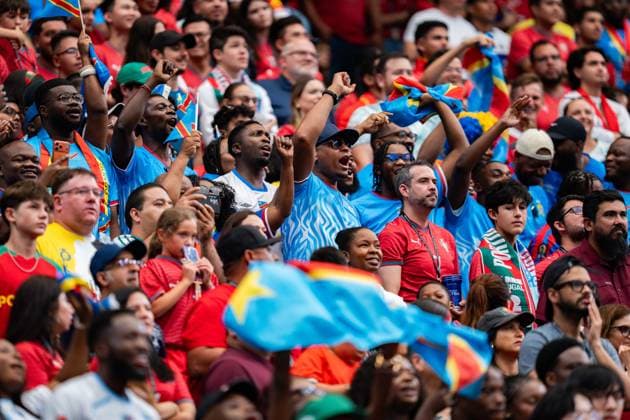 FIFA Fussball Weltmeisterschaft 2026, Gruppe K, Spiel 1, Portugal vs. DR Kongo, 17.06.2026 im NRG Stadium in Houton, Texas Kongo Fans *** 2026 FIFA World Cup, Group K, Match 1, Portugal vs. DR Congo, June 17, 2026, at NRG Stadium in Houston, Texas—Congo Fans,detected_source_language Copyright: xBahhoxKarax