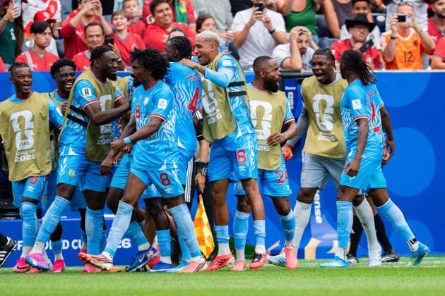 2026 FIFA World Cup, Group K, Match 1, Portugal vs. DR Congo, June 17, 2026, at NRG Stadium in Houston, Texas. Yoane Wissa scores the 1-1 goal.,detected_source_language Copyright: xBahhoxKarax