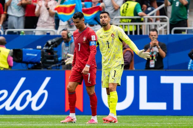 2026 FIFA World Cup, Group K, Match 1, Portugal vs. DR Congo, June 17, 2026, at NRG Stadium in Houston, Texas. Goal to make it 1–1 by Yoane Wissa, Diogo Costa, Cristiano Ronaldo,detected_source_language Copyright: xBahhoxKarax