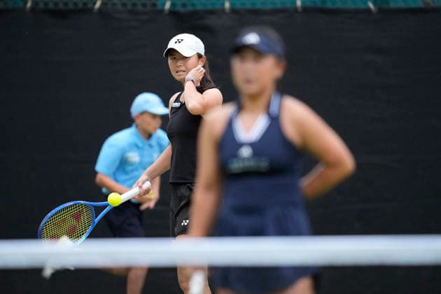 Lexus Nottingham Open - Day Three Fang-Hsien Wu competes during the Round of 16 doubles match at the 2026 Lexus Nottingham Open Women s tennis tournament at the Nottingham Tennis Centre in Nottingham, England, on June 17, 2026. London Great Britain United Kingdom  Copyright: xOwenxHammondx originalFilename:hammond-2026lexu260617_npbRG.jpg