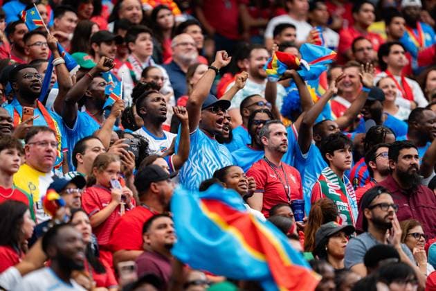 FIFA Fussball Weltmeisterschaft 2026, Gruppe K, Spiel 1, Portugal vs. DR Kongo, 17.06.2026 im NRG Stadium in Houton, Texas Kongo Fans *** 2026 FIFA World Cup, Group K, Match 1, Portugal vs. DR Congo, June 17, 2026, at NRG Stadium in Houston, Texas—Congo Fans,detected_source_language Copyright: xBahhoxKarax