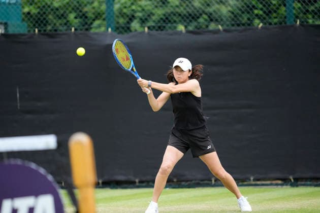 Lexus Nottingham Open - Day Three Fang-Hsien Wu competes during the Round of 16 doubles match at the 2026 Lexus Nottingham Open Women s tennis tournament at the Nottingham Tennis Centre in Nottingham, England, on June 17, 2026. London Great Britain United Kingdom  Copyright: xOwenxHammondx originalFilename:hammond-2026lexu260617_npxvd.jpg