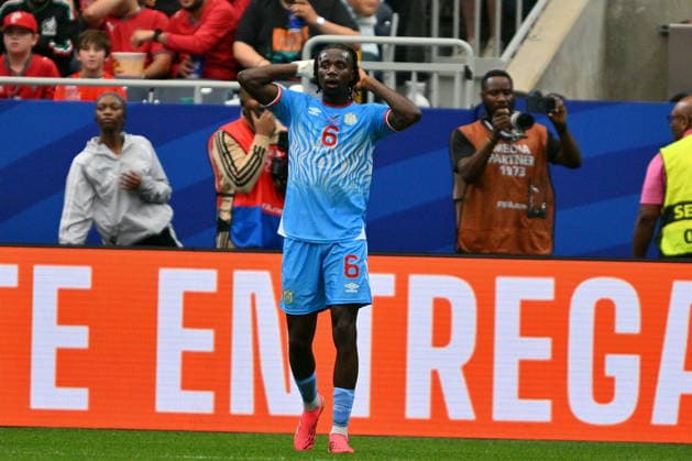 FIFA World Cup, WM, Weltmeisterschaft, Fussball 2026 - Group K - Portugal vs DR Congo Ngal ayel Mukau of DR Congo reacts during the FIFA World Cup 2026 group stage match Portugal against Democratic Republic of Congo, in Houston, USA, 17 June 2026. HOUSTON United States  Copyright: xSAMxWASSONx