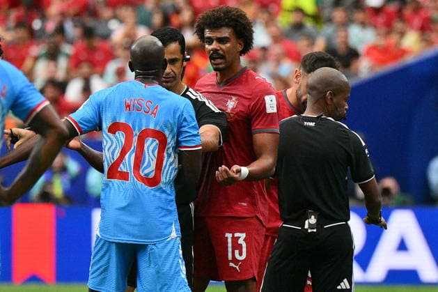 FIFA World Cup, WM, Weltmeisterschaft, Fussball 2026 - Group K - Portugal vs DR Congo Renato Veiga of Portugal and Yoane Wissa (L) of DR Congo react during the FIFA World Cup 2026 group stage match Portugal against Democratic Republic of Congo, in Houston, USA, 17 June 2026. HOUSTON United States  Copyright: xSAMxWASSONx