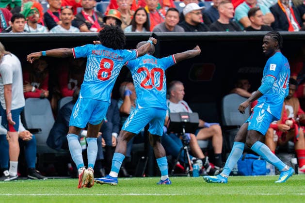 2026 FIFA World Cup, Group K, Match 1, Portugal vs. DR Congo, June 17, 2026, at NRG Stadium in Houston, Texas. Yoane Wissa scores the 1-1 goal.,detected_source_language Copyright: xBahhoxKarax